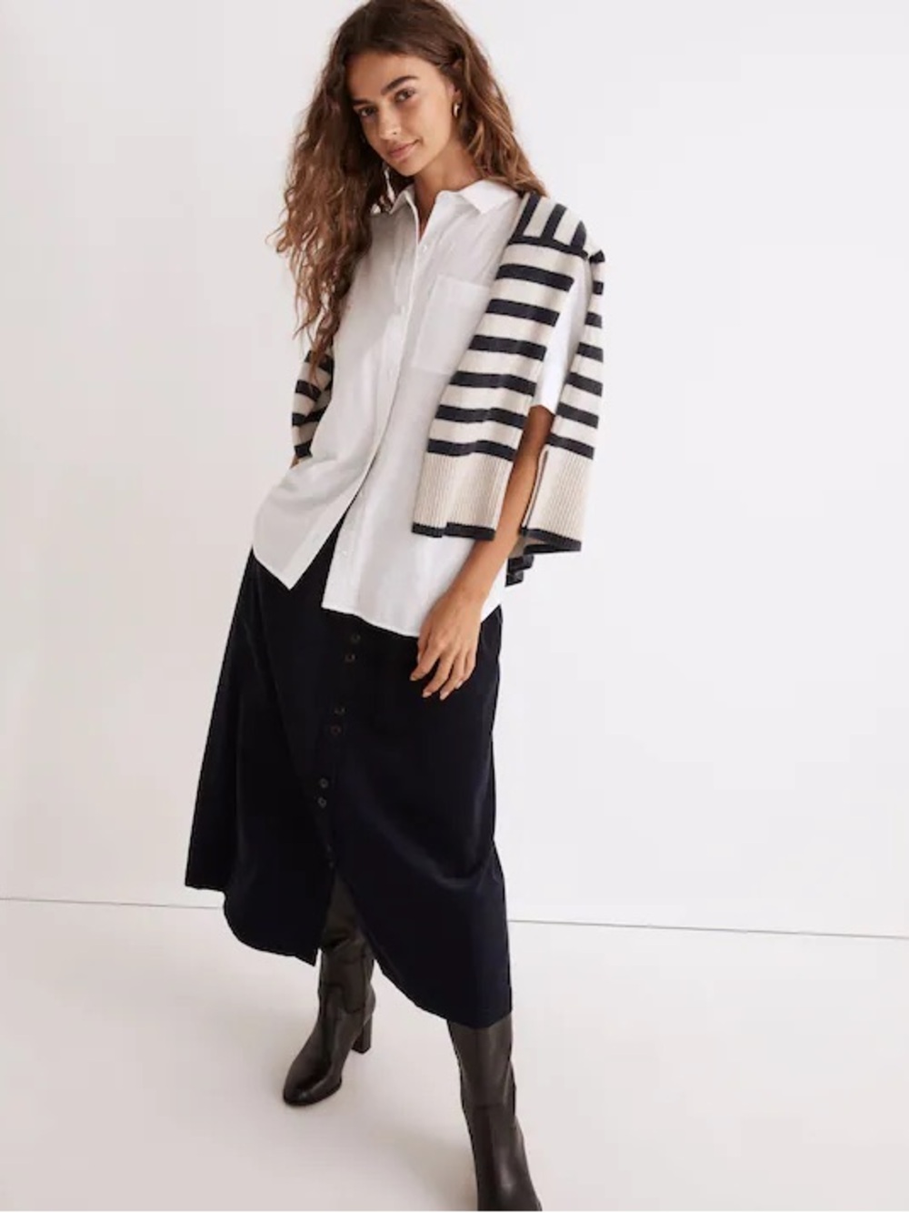 Madewell Dolman Button-Up Shirt White Size Small
